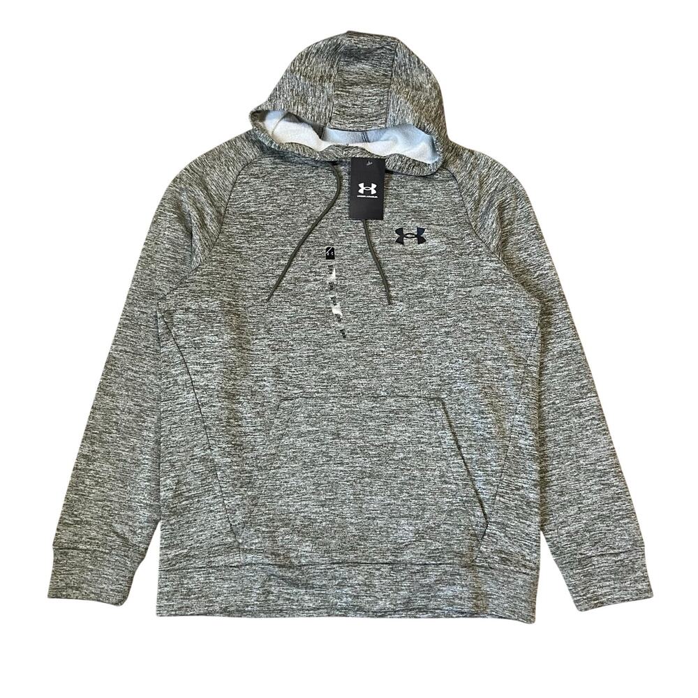 Under Armour Fleece Twist Hoodie Men's M Green Loose Fit Scuba Neck Lightweight